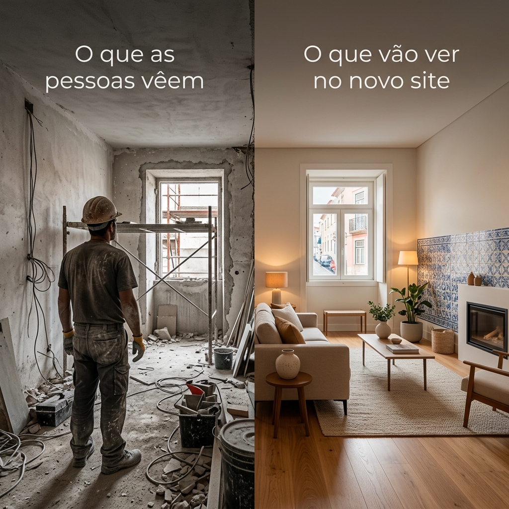 Antes e depois de remodelação de interiores em Portugal — portfólio Vexasus